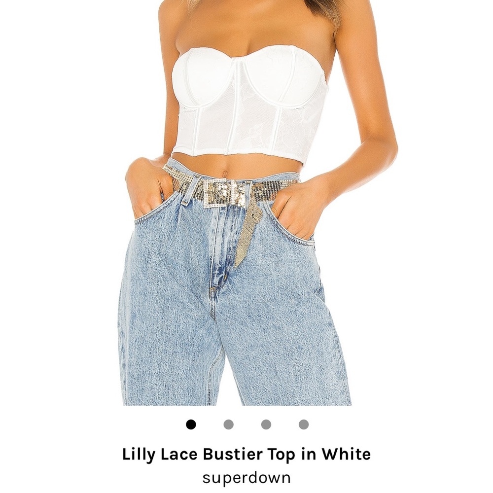 Superdown ‘Lilly Lace Bustier Top’ in White